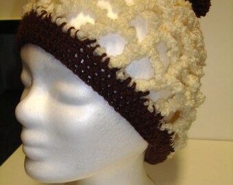 Boucle hat with pom pom - ready to ship
