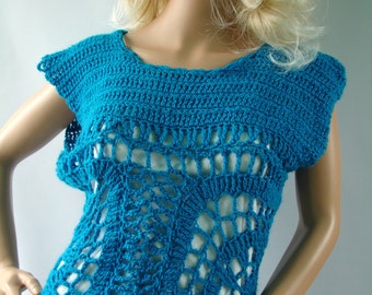 Crocheted lace top - ready to ship