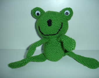 Crocheted amigurumi frog - ready to ship