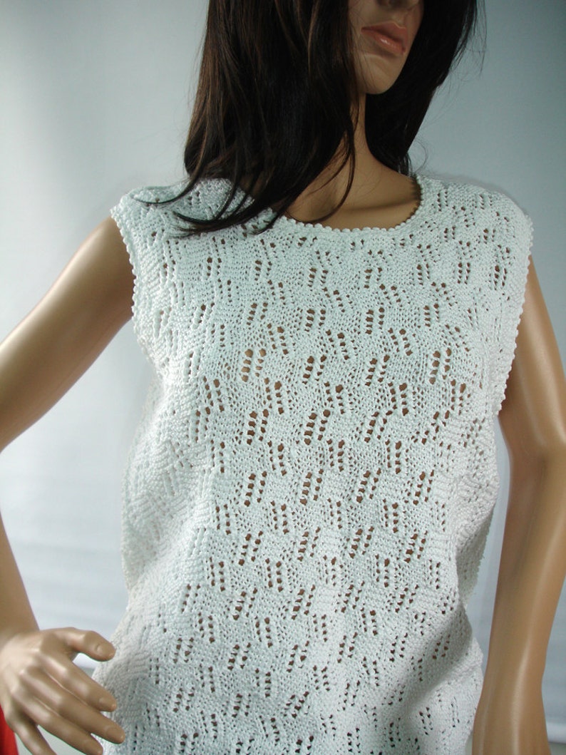 White knit summer lace top ready to ship image 2