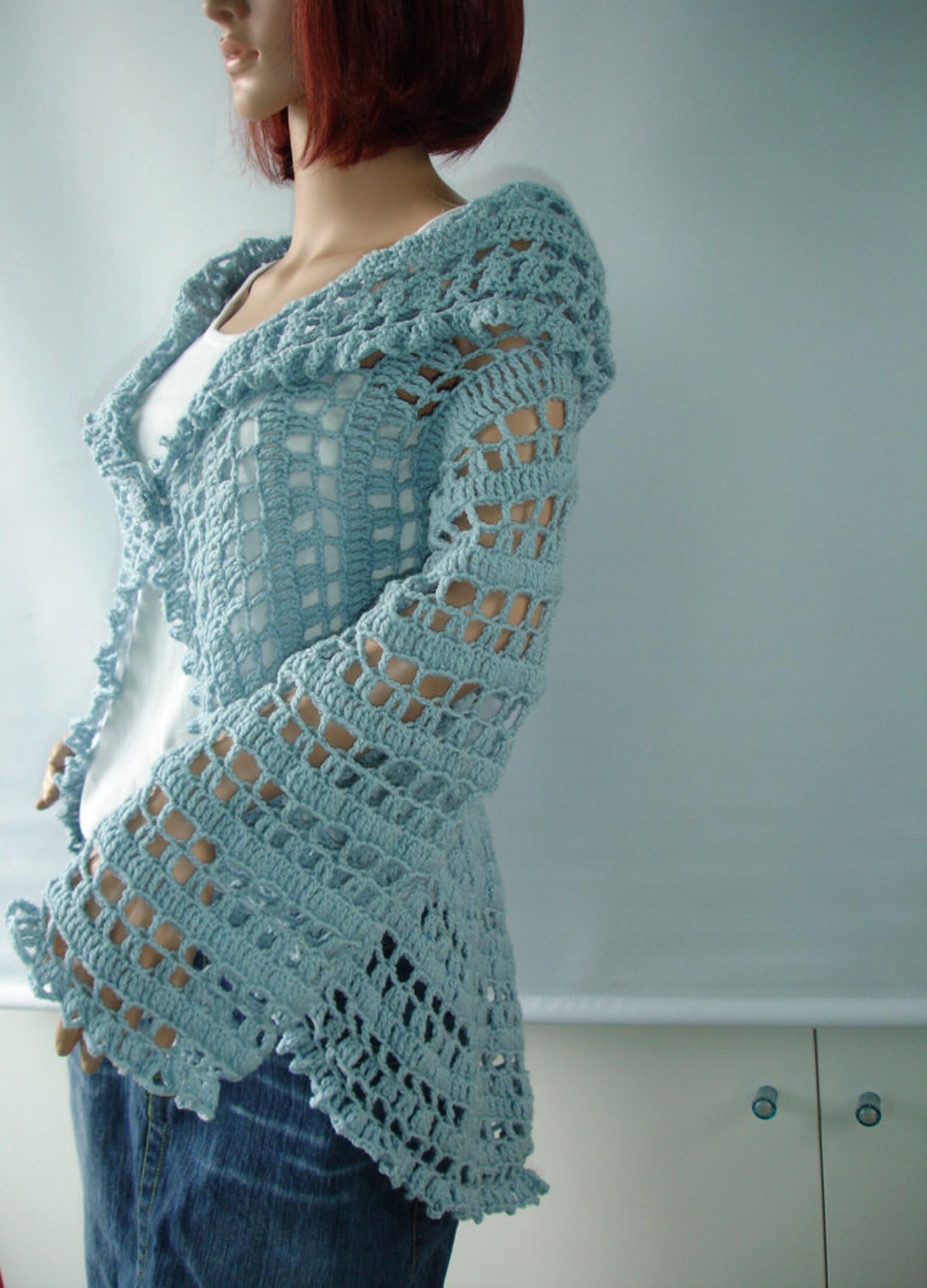 Custom crocheted lace jacket Etsy
