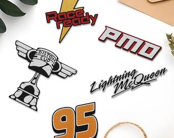 Embroidered Lightning Mcqueen 95 Disney Cars Patch, Radiator Springs Piston Cup  Embroidery Patches, Disney Racing Patch For Backpack