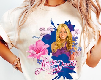 Retro Y2K Floral Hannah Montana Shine Double Time Shirt, TV Character Pop Star Tee, Disney Channels Girl Outfit, Hannah Montana Fan Gift