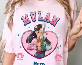 Retro Mulan Li Shang Courage In Bloom Shirt, Hero And Princess Disney Tee, Magic Kingdom, Disneyland Family Trip Outfit, Mulan Fan Gift