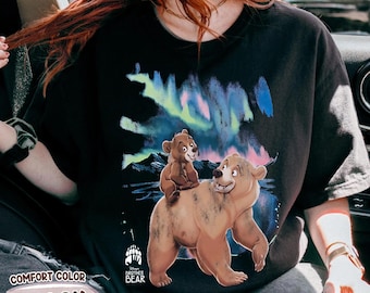 Disney Brother Bear Northern Lights Shirt, Vintage Kenai & Koda Bear Scenic T-shirt, Kenai Koda Alaska Shirt, Disneyland Brotherhood Trip