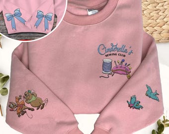 Sudadera con lazo lateral de Cenicienta bordada de 1950, camisa con bordado de princesas Disney, Parque Magic Kingdom, viaje familiar a Disneyland