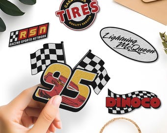 Embroidered Disney Cars Lightning Mcqueen 95 Patch, Radiator Springs Piston Cup  Embroidery Patches, Disney Racing Patch For Backpack