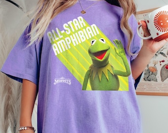 Retro Disney Kermit The Frog All Star Amphibian Shirt, Muppets Movie Character Tee, Disneyland Family Trip Outfit, Muppets Fan Gift