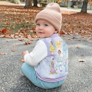 Disney Elsa Princess Coquette Bow Kid Varsity Jacket, WDW Disneyland Princess Girl Trip Varsity Jacket, Princess Birthday Girl Sweatshirt