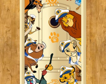 Captain Sailor Lion King Simba Timon Pumbaa Cruise Door Magnets, Custom Disney Wish Dream Cruise Line Magnet, Stateroom Door Decor