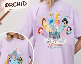 Two Sided Walt Disney World Princess Castle Shirt, Magic Kingdom, Disneyland Girls Trip Outfit, Princess Lover Tee, Fairytale Fan Gift