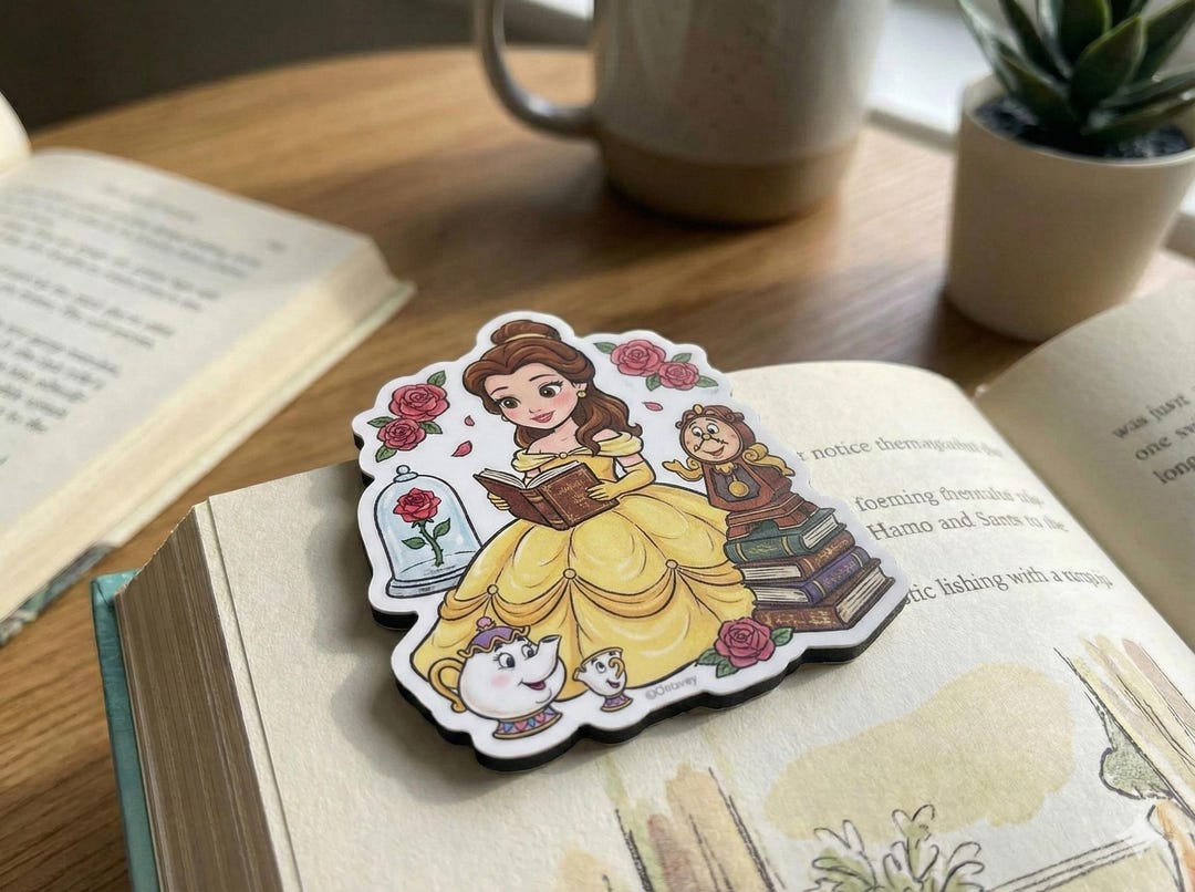 Beauty and the Beast Magnetic Bookmark, Disney Belle Princess Bookmark ...