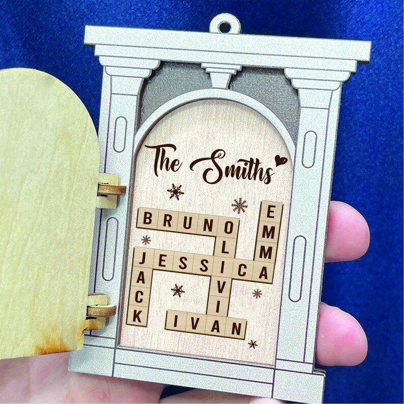 Personalized Family Name Crossword Puzzle, Scrabble Christmas Ornaments