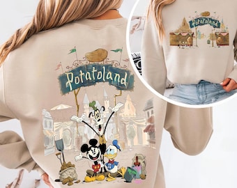 Two Sided Disney Mickey and Friends Potatoland Shirt, Funny Mickey Donald Goofy Tee, Potatoland Castle Shirt, Disneyland Family Trip Outfit