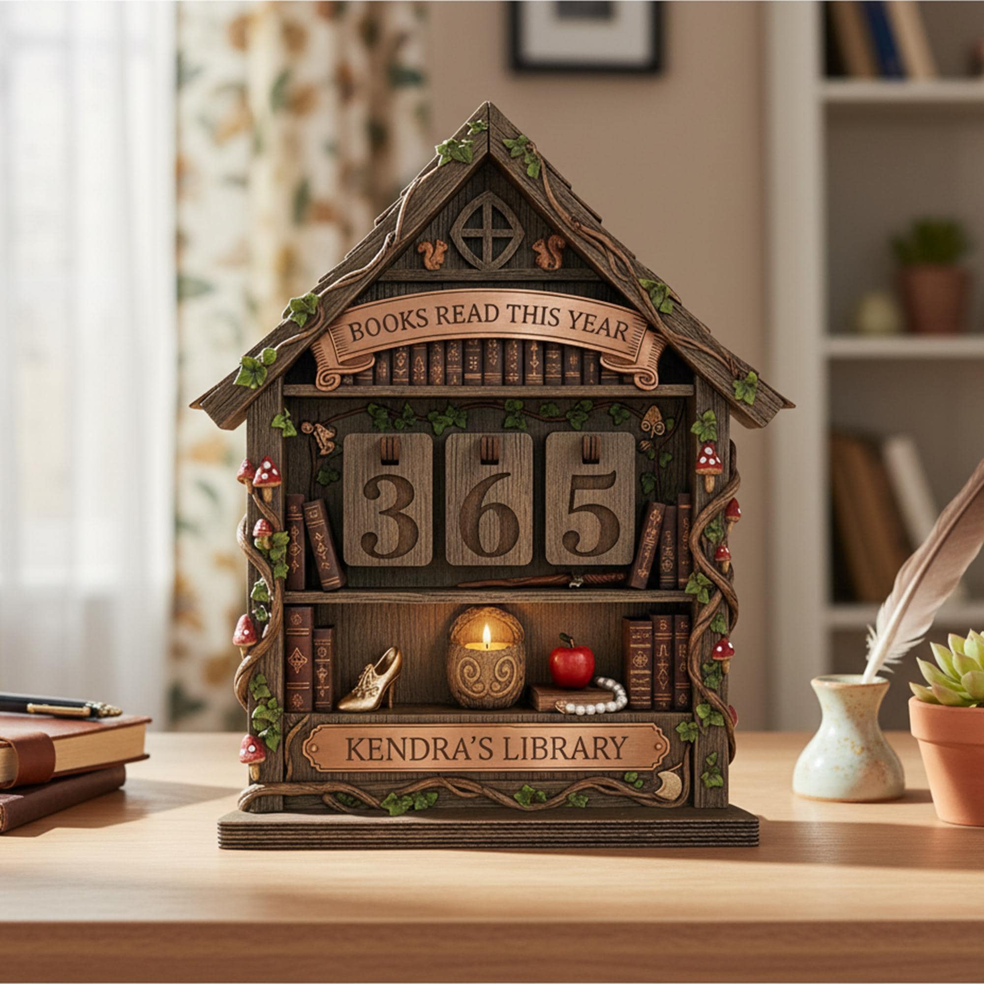 Discover Custom Name Western Fairy Tale Books Tracker Sign, Personalize Book Lover Gift