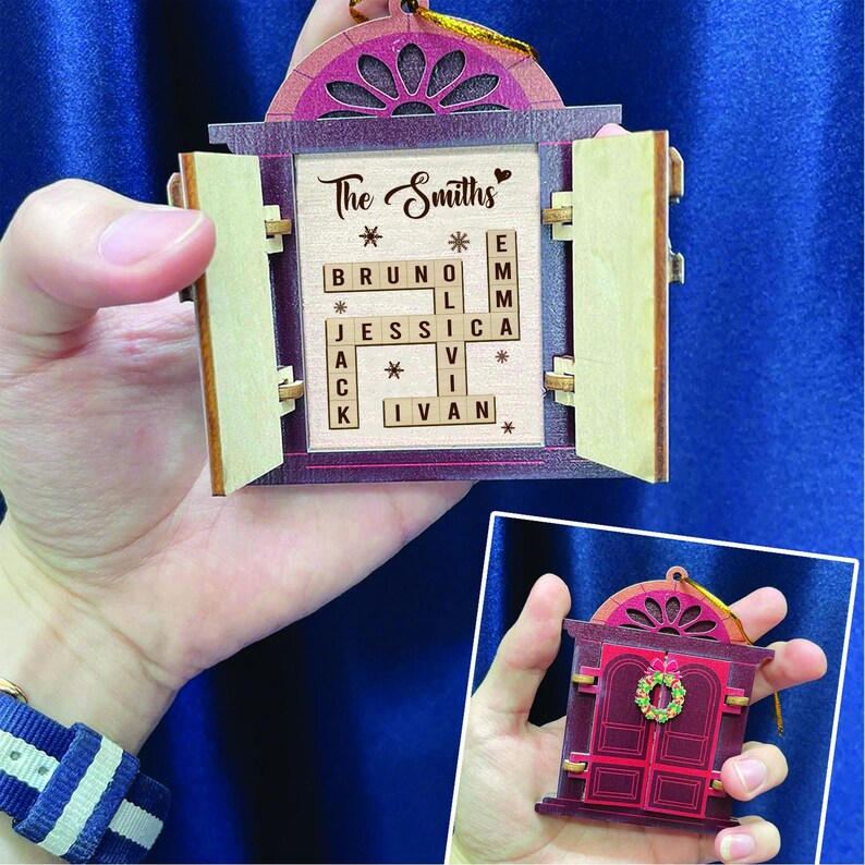 Personalized Family Name Crossword Puzzle, Scrabble Christmas Ornaments