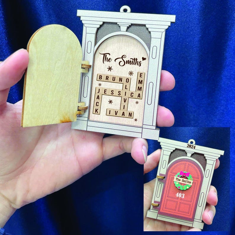 Personalized Family Name Crossword Puzzle, Scrabble Christmas Ornaments