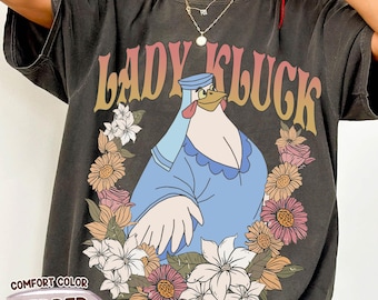 Vintage Disney Robin Hood Characters Lady Kluck Shirt, Floral Disney Animal T-shirt, Robin Hood Shirt, Disneyland Family Trip, Magic Kingdom