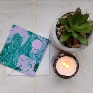 Tarjeta de felicitación abstracta en blanco por dentro