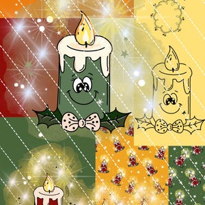 Digistamp Advent, Advent, PNG, Sublimieren, Cricut, DigiPapier, HerzKreativchen, Basteln ,Überraschung, Weihnachten, Winter, Kerze