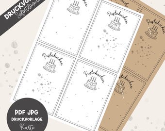Plantilla imprimible | Tarjeta de Pustekuchen imprimible en PDF | Hazlo tú mismo | Tarjeta de regalo | Mini idea de regalo para imprimir | Imprimible, deseos de cumpleaños