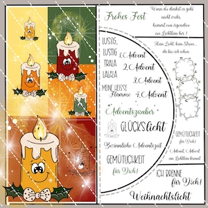 Digistamp Advent, Advent, PNG, Sublimation, Cricut, DigiPaper, HerzKreativchen, Crafts, Surprise, Christmas, Winter, Candle