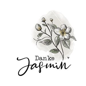 Digistamp  PNG, Plotter, Sublimieren, Cricut, DigiPapier, HerzKreativchen, Danke Jasmin, Jasmin Blume Blümchen