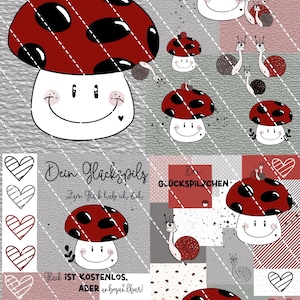 Digistamp champignon Wendelin et escargot Friedolin, PNG, traceur, sublimer, Cricut, DigiPaper, Silhouette HerzKreativchen chance de naissance