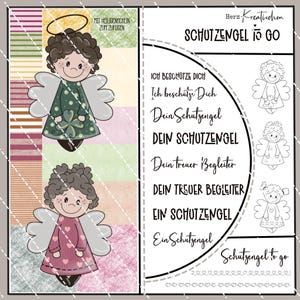 Digistamp kleiner Engel, PNG, Plotter, Sublimieren, Cricut, DigiPapier, Silhouette, Laser, Schutzengel , Beschützer HerzKreativchen Taufe