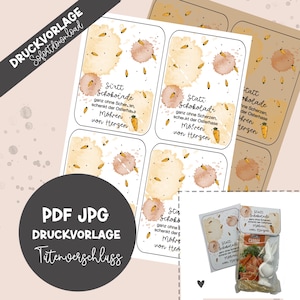 Printable template | Bag flap | instead of chocolate, Easter | Printable | Bag closure | PDF | JPG | Gift idea | DIY carrot packaging