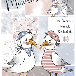 Digistamp Möwenschiet, PNG, Plotter, Sublimatie, Cricut, DigiPapier, Silhouet, Laser, Seagull Heart Creative