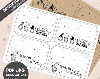 Bag Flap Printable | Secret Santa | Packaging | DIY | PDF Print Template | Bag Closure | Party Favor | Christmas | Secret Santa Gift