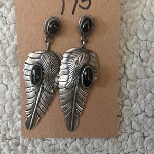 Onyx and sterling silver earrings