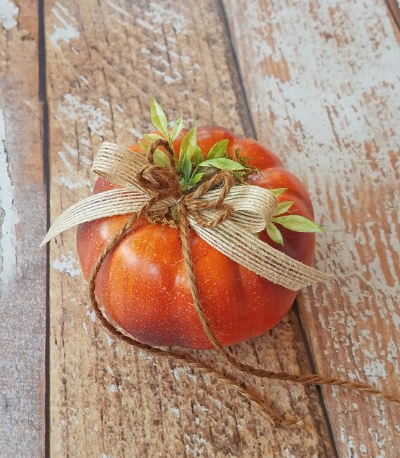 Small Orange Pumpkin Ring Bearer Pillow For Your Fall Wedding Etsy