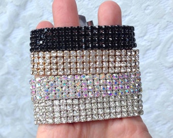 Rhinestone Wristbands, Corsage Wristband, Wristlet, Prom, Wedding Wristband, DIY Corsage, DIY Bride, Gold, Iridescent, Ready to Ship