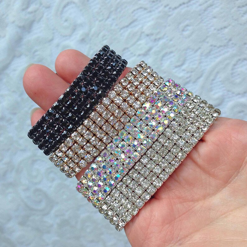 Rhinestone Wristbands Corsage Wristband Wristlet Prom Etsy