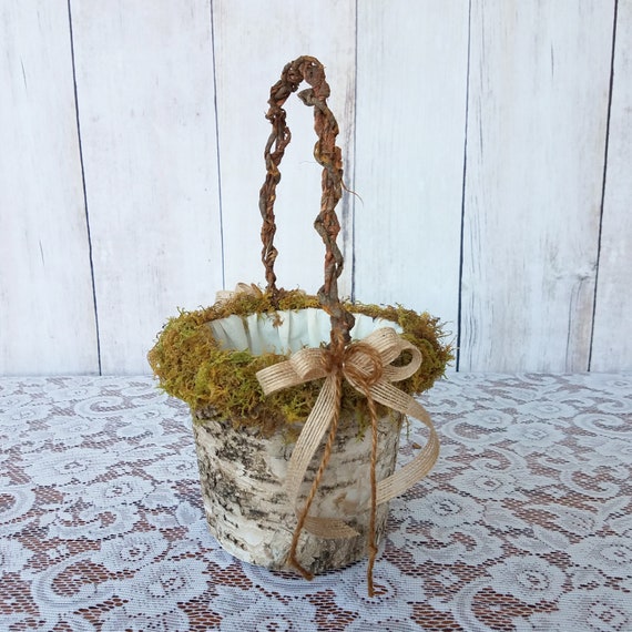 birch flower girl basket