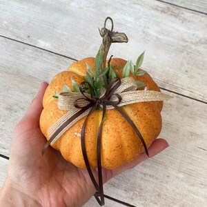 Bright Orange Pumpkin Ring Bearer Pillow for your Fall Wedding image 6