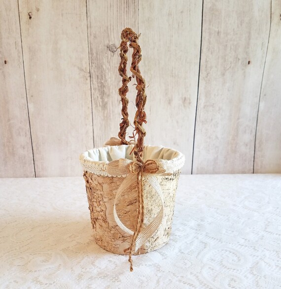 birch flower girl basket