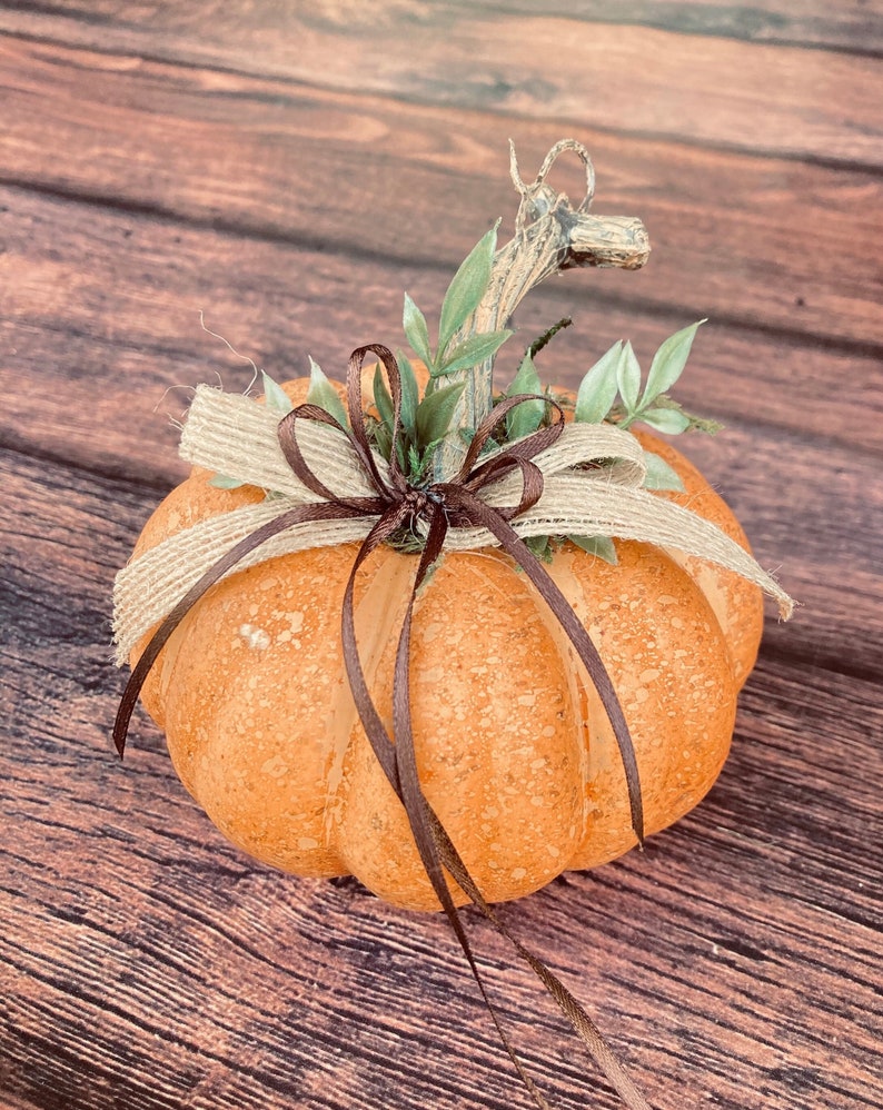 Bright Orange Pumpkin Ring Bearer Pillow for your Fall Wedding image 2