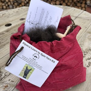 Drop Spindle/Learn to Spin Yarn Kit with Alpaca image 3