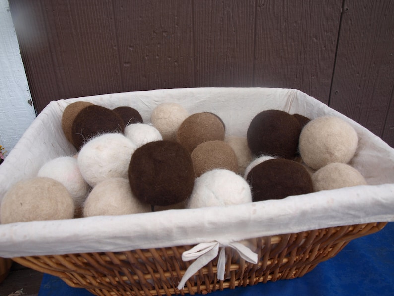 XL Alpaca Wool Felted Dryer Ball for Laundry or Play. Hypoallergenic. Buy as many as you'd like from this listing, From my alpacas image 4