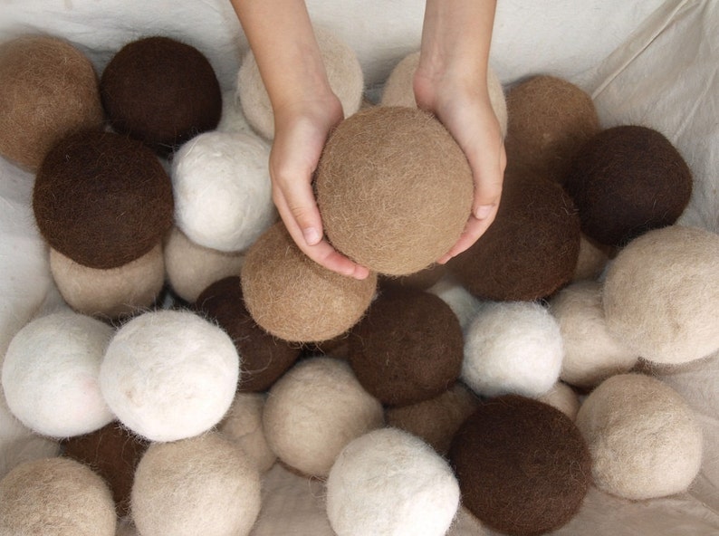 XL Alpaca Wool Felted Dryer Ball: Natural Laundry, Pet Toy