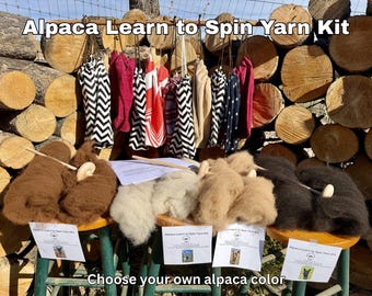 Drop Spindle/Learn to Spin Yarn Kit with Alpaca