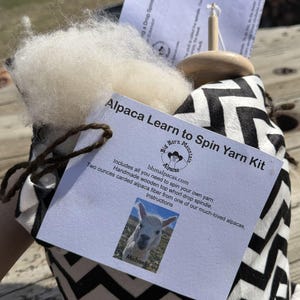 Drop Spindle/Learn to Spin Yarn Kit with Alpaca image 5