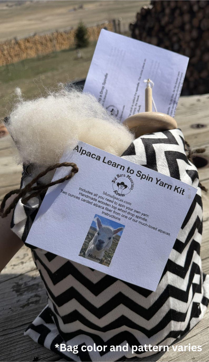 Drop Spindle/Learn to Spin Yarn Kit with Alpaca image 5