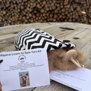 Drop Spindle/Learn to Spin Yarn Kit with Alpaca image 2