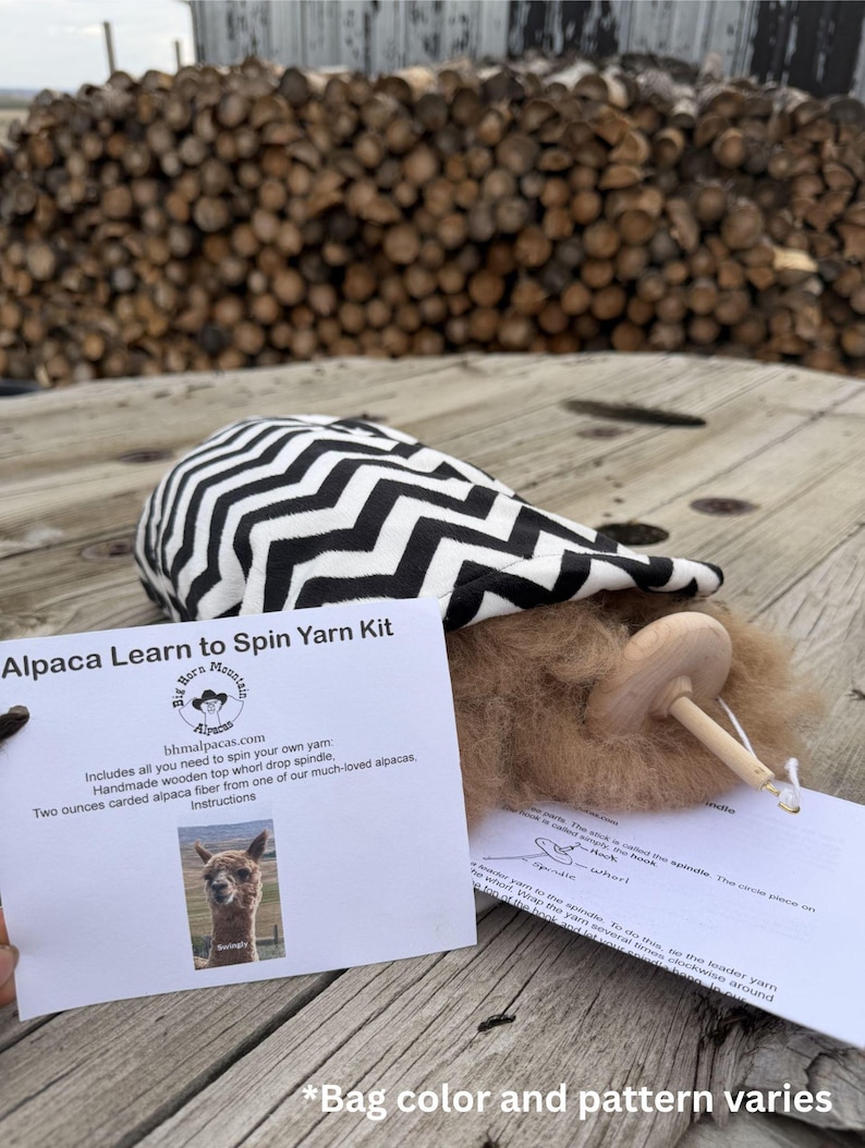 Drop Spindle/Learn to Spin Yarn Kit with Alpaca image 2