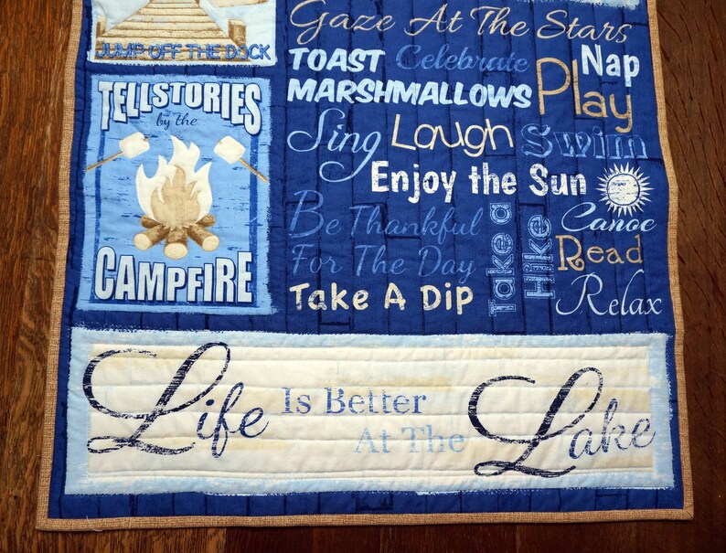 Lake House Rules Detail Quilted Wall Hanging for Lake Cottage Etsy