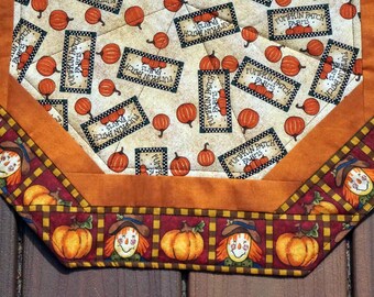 18" Fall, Halloween Pumpkin Patch Octagon Table Topper, Reverses to Gardening Things for Spring & Summer-READY TO SHIP In 1-3 Business Days!